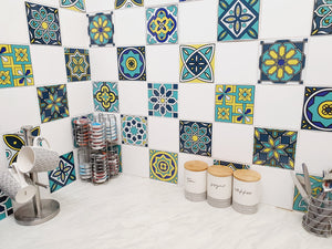 Mosaic Tile Stickers, Pack Of 16, All Sizes, Waterproof, Azulejo Transfers For Kitchen / Bathroom Tiles GT15