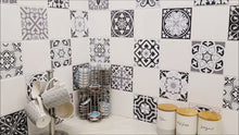Load and play video in Gallery viewer, Mosaic Tile Stickers, Grey, Pack Of 16, All Sizes, Waterproof, Azulejo Transfers For Kitchen / Bathroom Tiles G52
