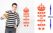 Keep Calm And Have A Beer Wall Art Decal Sticker for Kitchen, Man Cave, Garden Bar, Several Colour Choices - Bolsover Designs