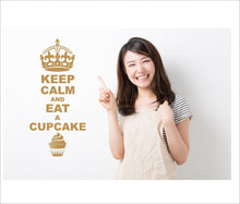 Load image into Gallery viewer, Keep Calm And Eat A Cupcake Wall Art Decal Sticker For Bedroom Wall, Window - Bolsover Designs
