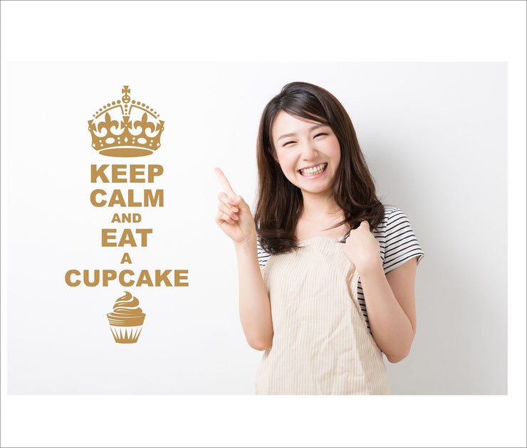 Keep Calm And Eat A Cupcake Wall Art Decal Sticker For Bedroom Wall, Window - Bolsover Designs