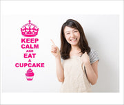 Keep Calm And Eat A Cupcake Wall Art Decal Sticker For Bedroom Wall, Window - Bolsover Designs