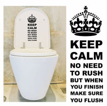 Load image into Gallery viewer, Keep Calm Make Sure You Flush, Decal / Sticker for Toilet Seat or Cistern etc - Bolsover Designs
