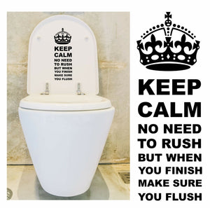 Keep Calm Make Sure You Flush, Decal / Sticker for Toilet Seat or Cistern etc - Bolsover Designs