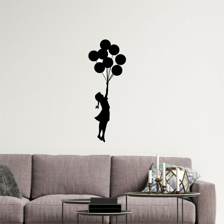 Banksy Style Balloon Girl Wall Art for Living Room Bedroom Window etc 3 Sizes - Bolsover Designs