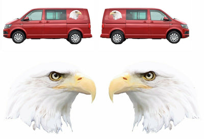 PAIR Bald Eagles Graphics Decals Stickers for Van Motorhome Campervan Lorry Small or Large - Bolsover Designs
