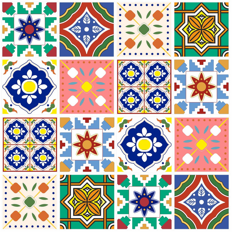 Mosaic Tile Stickers, Pack Of 16, All Sizes, Waterproof, Transfers For Kitchen / Bathroom Tiles GT12 - Bolsover Designs