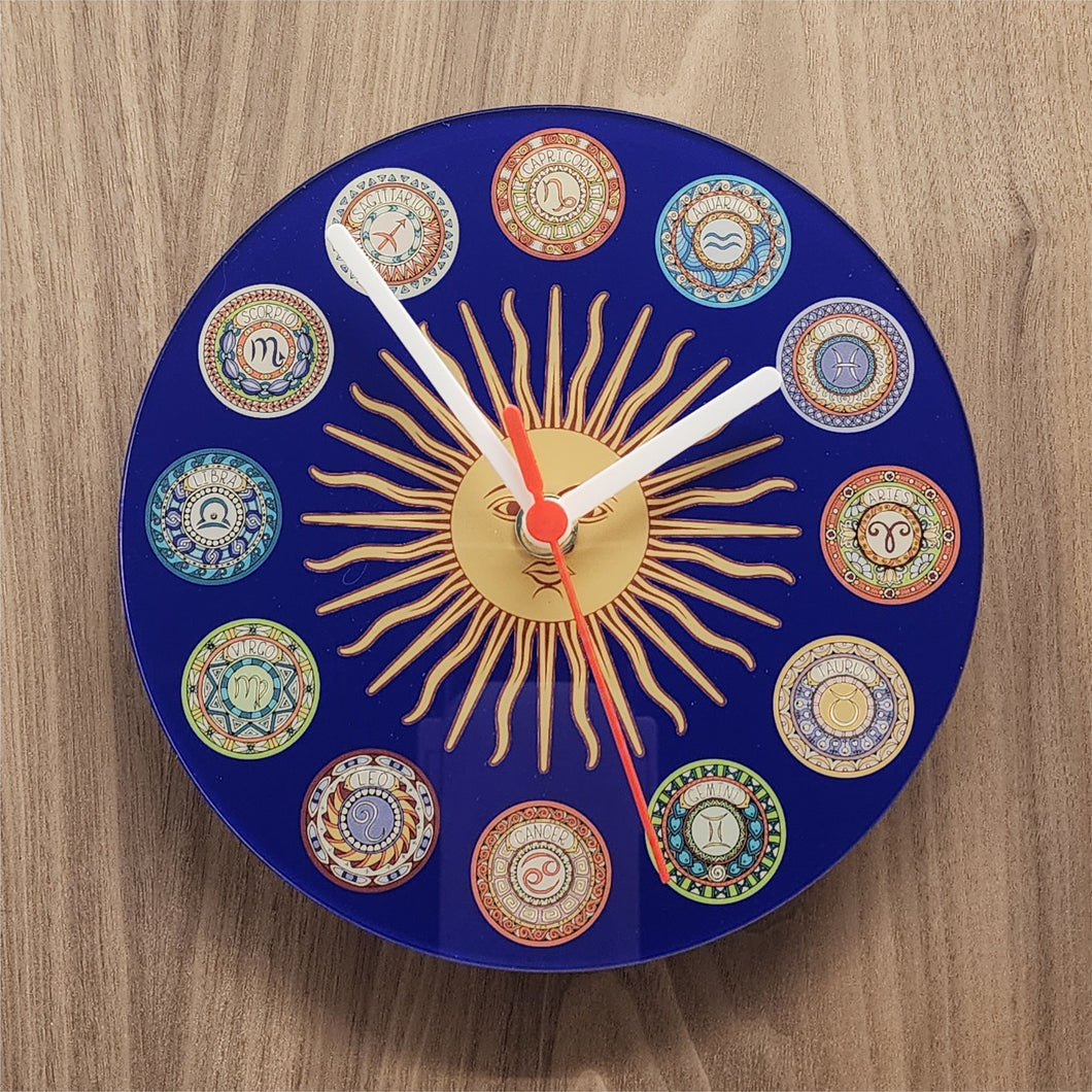 Signs Of The Zodiac Quartz Clock, All 12 Starsigns Available, 2 Different Sizes, Perfect for Astrology Fan, Battery Included