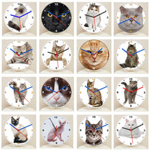 Load image into Gallery viewer, Cat Clocks, A Choice Of Cats on a Quartz Clock. Stand or Wall Mounted, 200mm, Battery Included
