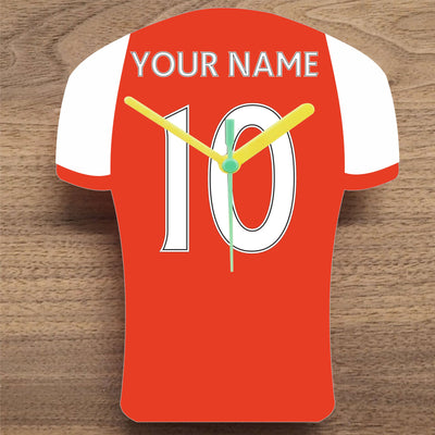 Quartz Clock In Shape of Football Shirts In Your Favourite Team Colours, You Choose Name & Number, Prem + Championship