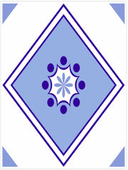 Pack Of 12 Blue Pattern Mosaic Waterproof Tile Stickers, Transfers For 150mm x 200mm or 200mm x 250mm Kitchen or Bathroom Tiles Design BL06 - Bolsover Designs