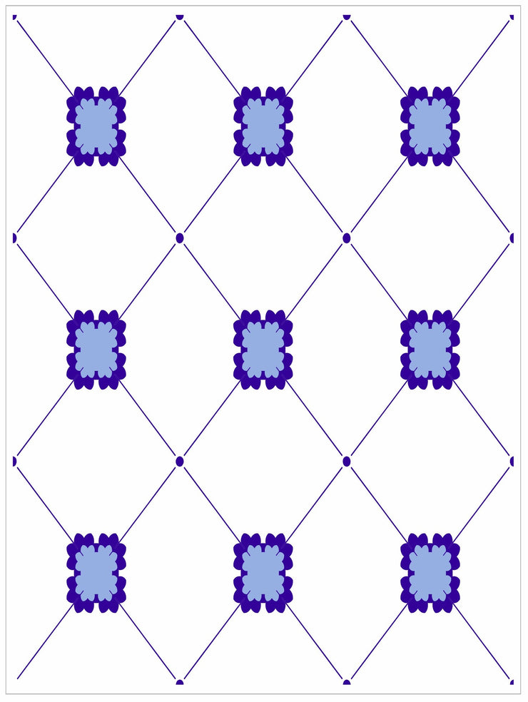 Pack Of 12 Blue Pattern Mosaic Waterproof Tile Stickers, Transfers For 150mm x 200mm or 200mm x 250mm Kitchen or Bathroom Tiles Design BL06 - Bolsover Designs