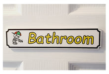 Load image into Gallery viewer, Bathroom Door Sign in Wood or Acrylic, Choice of 6 Great Classic or Fun Plaque Designs
