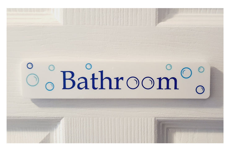 Bathroom Door Sign in Wood or Acrylic, Choice of 6 Great Classic or Fun Plaque Designs