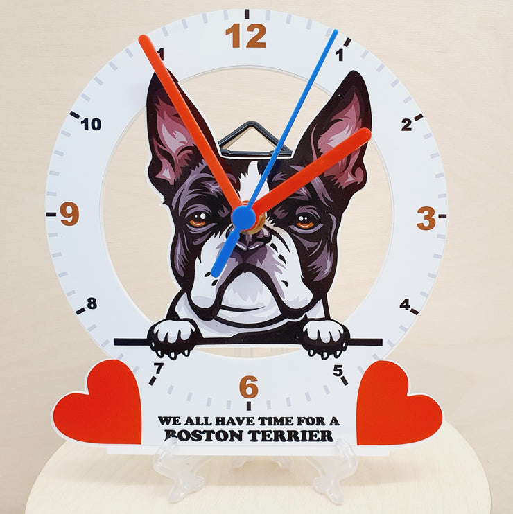 Dog Breed Clocks, Your favourite Peeking Dog On A Quartz Clock, Stand or Wall Mounted, 200mm