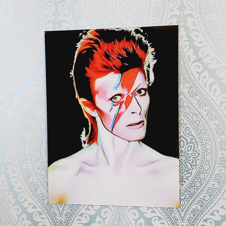 David Bowie Sketch Style Vectorised Wall Art, the Famous Aladdin Sane Picture, Glass Like but on Acrylic