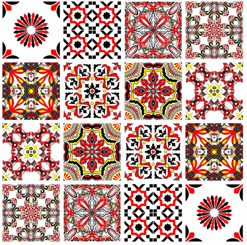 Mosaic Tile Stickers, Pack Of 16, All Sizes, Waterproof, Transfers For Kitchen / Bathroom Tiles C11 - Bolsover Designs