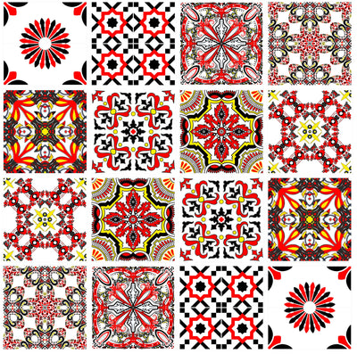 Mosaic Tile Stickers, Pack Of 16, All Sizes, Waterproof, Transfers For Kitchen / Bathroom Tiles C11 - Bolsover Designs