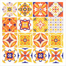 Load image into Gallery viewer, Mosaic Tile Stickers, Pack Of 16, All Sizes, Waterproof, Azulejo Transfers For Kitchen / Bathroom Tiles C13 - Bolsover Designs
