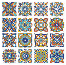 Load image into Gallery viewer, Mosaic Tile Stickers, Pack Of 16, All Sizes, Waterproof, Azulejo Transfers For Kitchen / Bathroom Tiles C19 - Bolsover Designs
