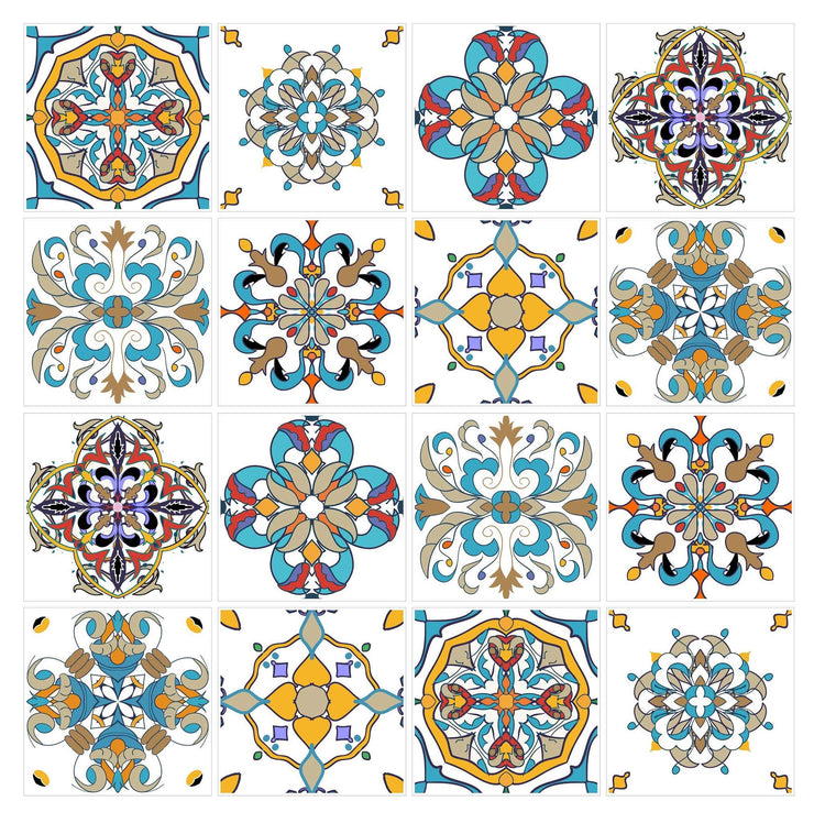 Mosaic Tile Stickers, Pack Of 16, All Sizes, Waterproof, Transfers For Kitchen / Bathroom Tiles C24 - Bolsover Designs