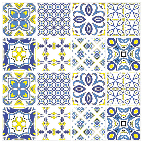 Mosaic Tile Stickers, Pack Of 16, All Sizes, Waterproof, Transfers For Kitchen / Bathroom Tiles C26 - Bolsover Designs