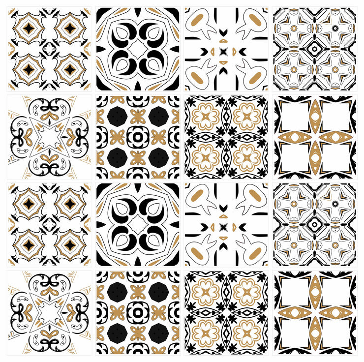 Mosaic Tile Stickers, Pack Of 16, All Sizes, Waterproof, Transfers For Kitchen / Bathroom Tiles C29 - Bolsover Designs
