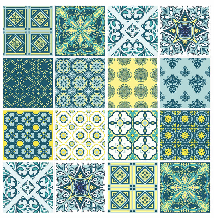 Mosaic Tile Stickers, Pack Of 24, All Sizes, Waterproof, Transfers For Kitchen / Bathroom Tiles C02 - Bolsover Designs