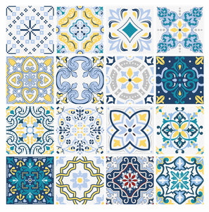 Mosaic Tile Stickers, Pack Of 16, All Sizes, Waterproof, Azulejo Transfers For Kitchen / Bathroom Tiles C34 - Bolsover Designs