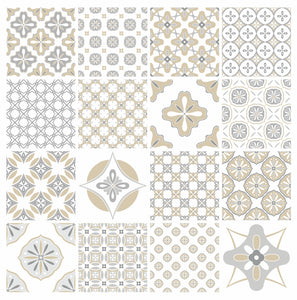 Mosaic Tile Stickers, Pack Of 16, All Sizes, Waterproof, Azulejo Transfers For Kitchen / Bathroom Tiles C37 - Bolsover Designs