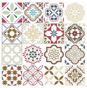 Mosaic Tile Stickers, Pack Of 16, All Sizes, Waterproof, Azulejo Transfers For Kitchen / Bathroom Tiles C52 - Bolsover Designs