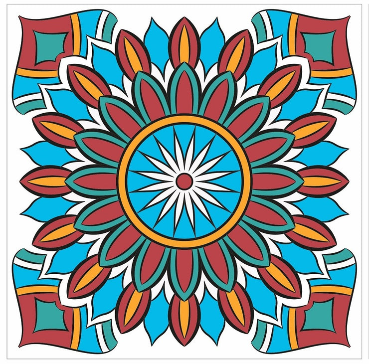 Mosaic Tile Stickers, Pack Of 16, All Sizes, Waterproof, Azulejo Transfers For Kitchen / Bathroom Tiles C54 - Bolsover Designs