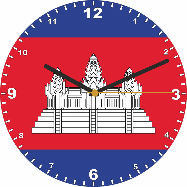 Flag Clock  - Beginning With A - G, Flag Of Your Chosen Country On A Quartz Clock, Stand or Wall Mounted, 200mm