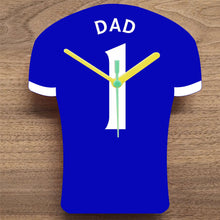 Load image into Gallery viewer, Number 1 DAD Quartz Clock In Shape of Football Shirts In Your Favourite Team Colours

