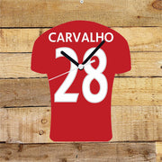 Quartz Clock In Style of Liverpool Shirts With Players Name & Number, Lots of Players Available