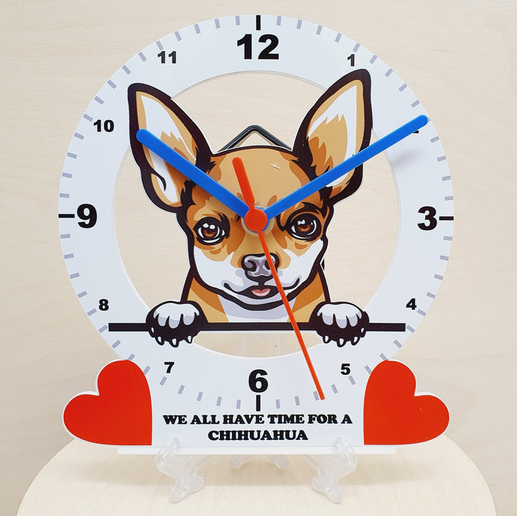 Dog Breed Clocks, Your favourite Peeking Dog On A Quartz Clock, Stand or Wall Mounted, 200mm
