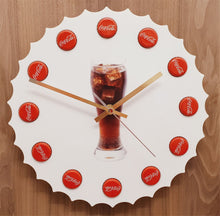 Load image into Gallery viewer, Clock In Style Of Coke Bottle Top With Actual Cocacola Bottle Tops In Place Of Hours
