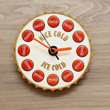 Load image into Gallery viewer, 3D Clock In Style Of Coca Cola Bottle Top With Actual Coke Bottle Tops In Place Of Hours
