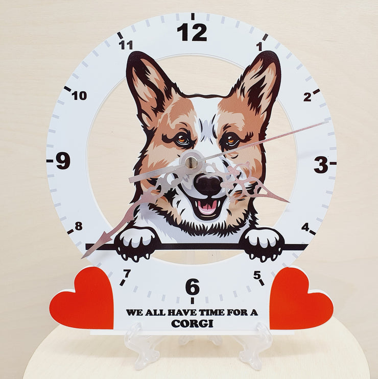 Dog Breed Clocks, Your favourite Peeking Dog On A Quartz Clock, Stand or Wall Mounted, 200mm