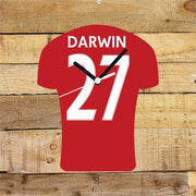Quartz Clock In Style of Liverpool Shirts With Players Name & Number, Lots of Players Available
