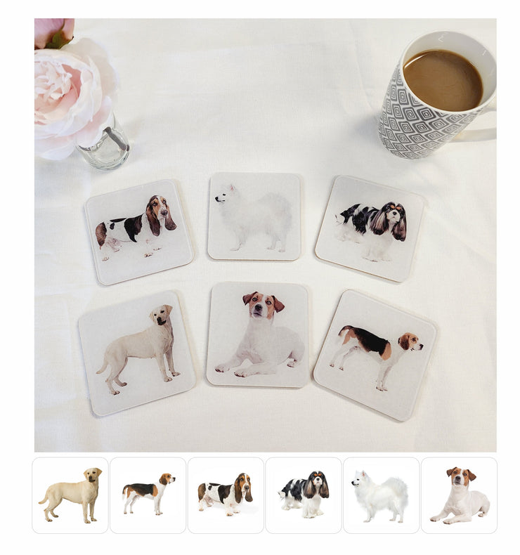 Drinks Coasters, Dog Design, For Table Top, Mancave Bar, For Coffee Cups, Teacups, Alcoholic Drinks,