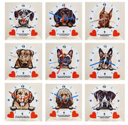 Dog Breed Clocks, Your favourite Peeking Dog On A Quartz Clock, Stand or Wall Mounted, 200mm