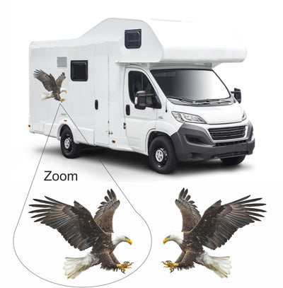 PAIR Eagles Graphics Decals Stickers for Van Motorhome Campervan Lorry Car Caravan Small Medium Large - Bolsover Designs