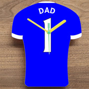 Number 1 DAD Quartz Clock In Shape of Football Shirts In Your Favourite Team Colours,, Prem + Championship