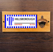 Bottle Opener With Your Favourite Football Teams Address Plaque, Great For Home Bar / Man Cave