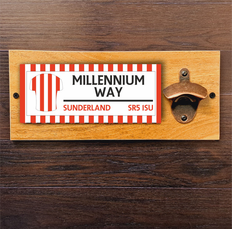 Bottle Opener With Your Favourite Football Teams Address Plaque, Great For Home Bar / Man Cave