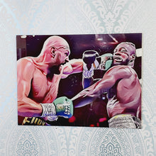 Load image into Gallery viewer, Sketch Style Vectorised Wall Art of Tyson Fury Boxing Deontay Wilder, In  Full Colour, Glass Like but on Acrylic
