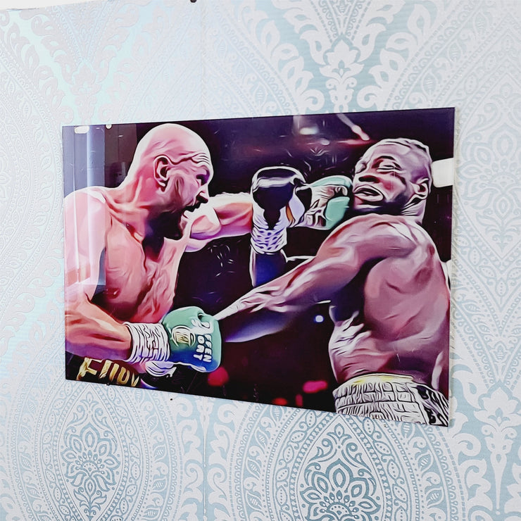 Sketch Style Vectorised Wall Art of Tyson Fury Boxing Deontay Wilder, In  Full Colour, Glass Like but on Acrylic