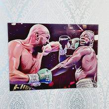 Load image into Gallery viewer, Sketch Style Vectorised Wall Art of Tyson Fury Boxing Deontay Wilder, In  Full Colour, Glass Like but on Acrylic
