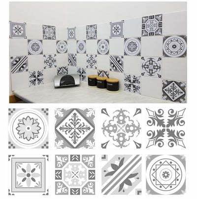 Mosaic Tile Stickers, Pack Of 24, All Sizes, Waterproof, Transfers For Kitchen / Bathroom Tiles G02 - Bolsover Designs